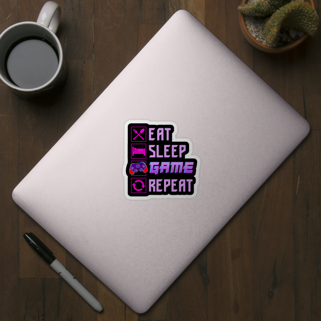 Funny Eat Sleep Game Repeat Anime Gamer Gaming by theperfectpresents